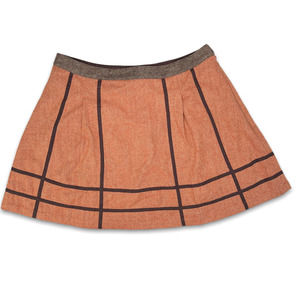 Anthropologie Knitted Dove Herringbone Wool Mini Skirt XL